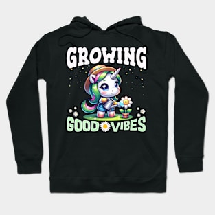 Unicorn Gardener: Growing Good Vibes 👒 🌷 Hoodie